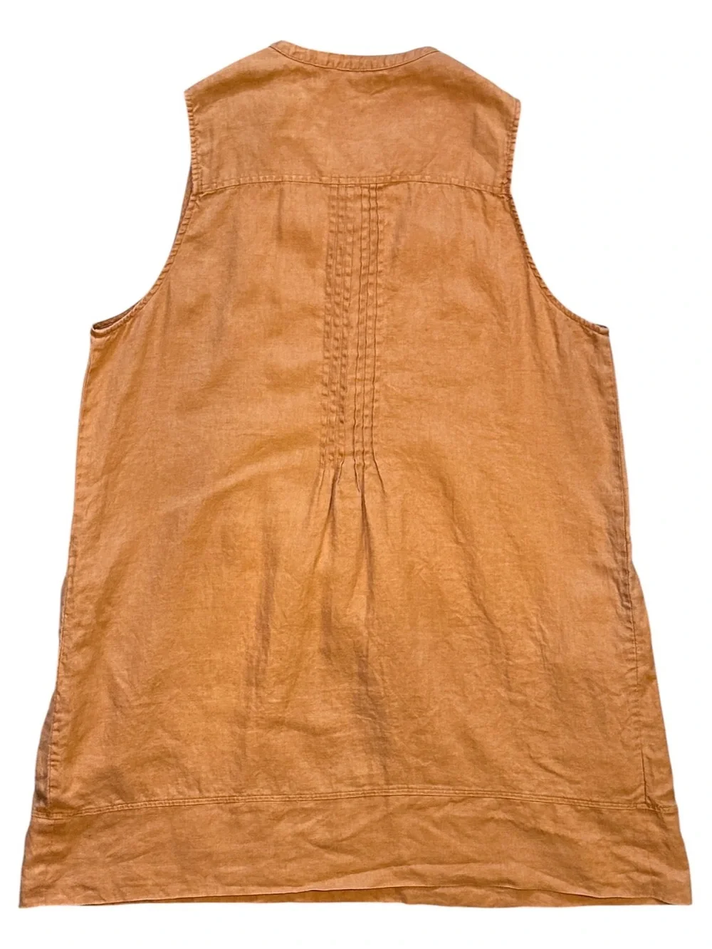 Quince 100% European Linen Sleeveless Swing Dress Terracotta Rust Women XL